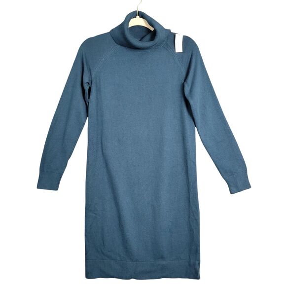 Banana Republic Dresses & Skirts - NWT BANANA REPUBLIC 596401 Teal Turtleneck Sweater Dress Stretch SIZE SMALL